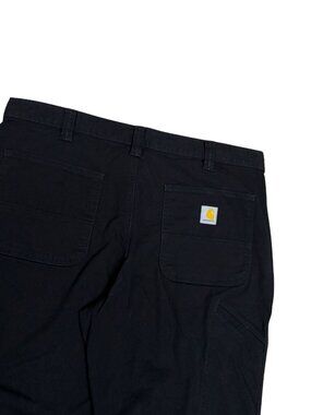 Carhartt Relaxed Fit Black Canvas Pants Work Wear Jeans Mens 38x30
